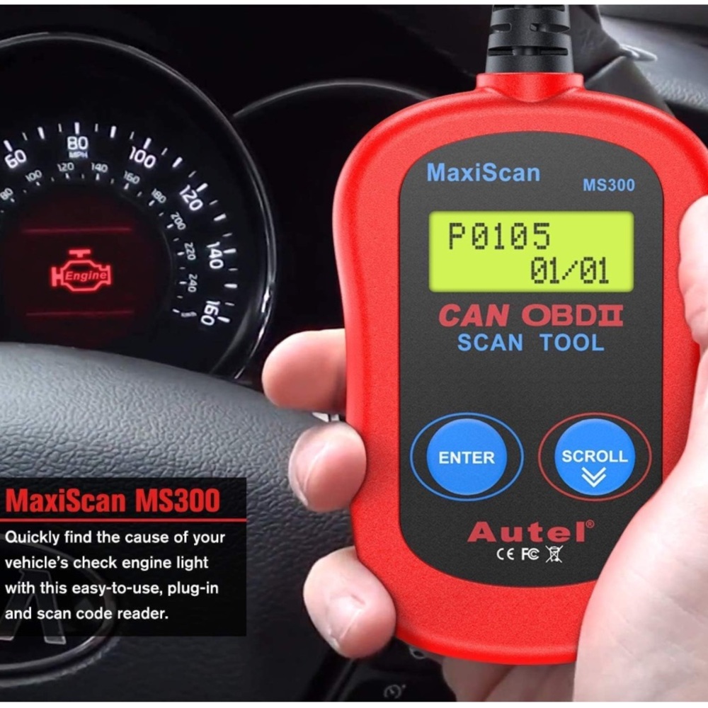 New Autel MS300 OBD2 Scanner Code Reader, Turn Off Check Engine Light